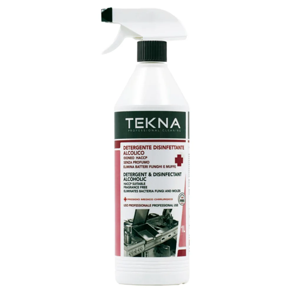 Detergente Disinfettante Alcolico per Superfici Tekna - K011 - Senza Profumo - 1 Litro