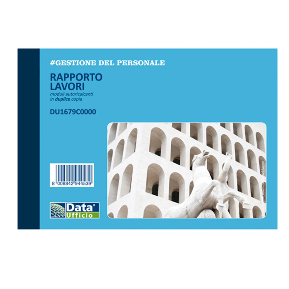 Blocco Rapporto Lavori Data Ufficio - 50/50 Copie Autoricalcanti - 16x11 cm - DU1679C0000 (Conf. 10)