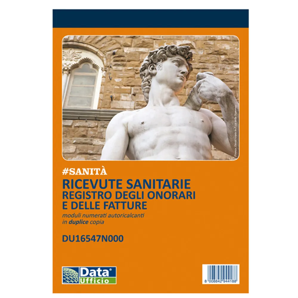 Blocco Registro Onorari/Fatture/Ricevute Sanitarie Data Ufficio - 50/50 Copie Autoricalcanti - 14,8x21,5 cm - DU16547N000