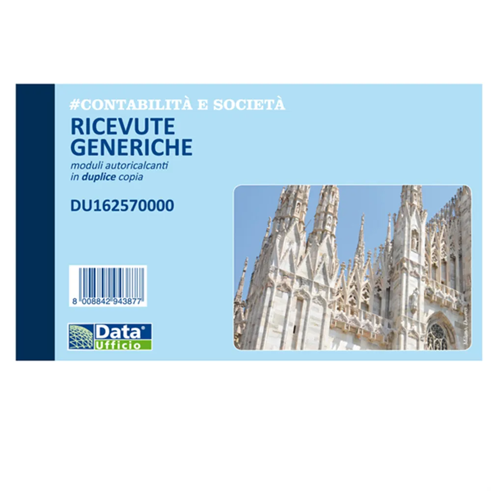 Blocco Ricevute Generiche Data Ufficio - 50/50 Copie Autoricalcanti - 16,8x10 cm - DU162570000 (Conf. 5)