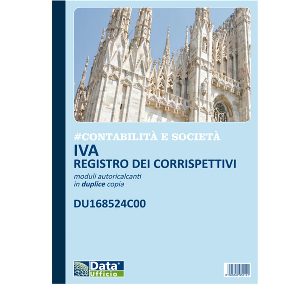 Blocco Registro Corrispettivi Mensili Data Ufficio - 24/24 Copie Autoricalcanti - 23x30 cm - DU168524C00 (Conf. 5)