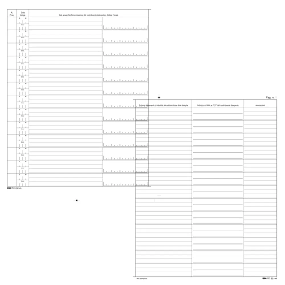 Registro Conferimento/Revoca Deleghe Edipro - 24,5x31 cm - 14 Pagine Numerate - E2149 (Conf. 5)