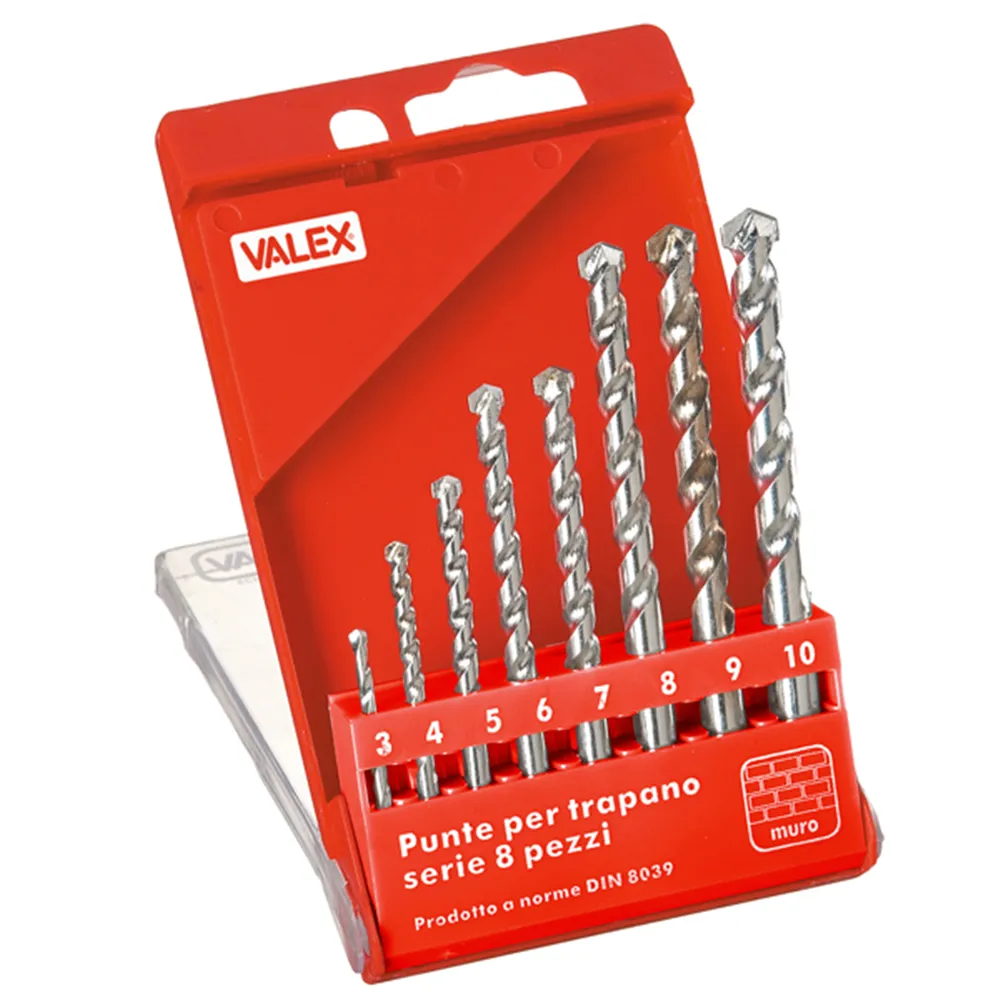 Punte Trapano per Muro Valex - Misure Assortite - 1461158 (Conf. 8)