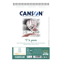 Album Spiralato "C" à Grain Canson - A4+ - 125 g - 30 Fogli - 400060603 (Bianco Conf. 10)