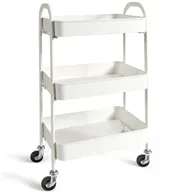 Carrello in Metallo Lino Perfetto - 43x30x80 cm - 16860 (Bianco)
