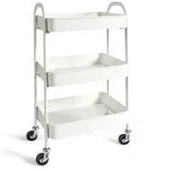 Carrello in Metallo Lino Perfetto - 43x30x80 cm - 16860 (Bianco)