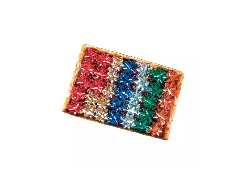 Stelle Adesive per Pacchi Regalo Brizzolari - 65 mm - 00065900 (Assortiti Metallizzati Conf. 100)
