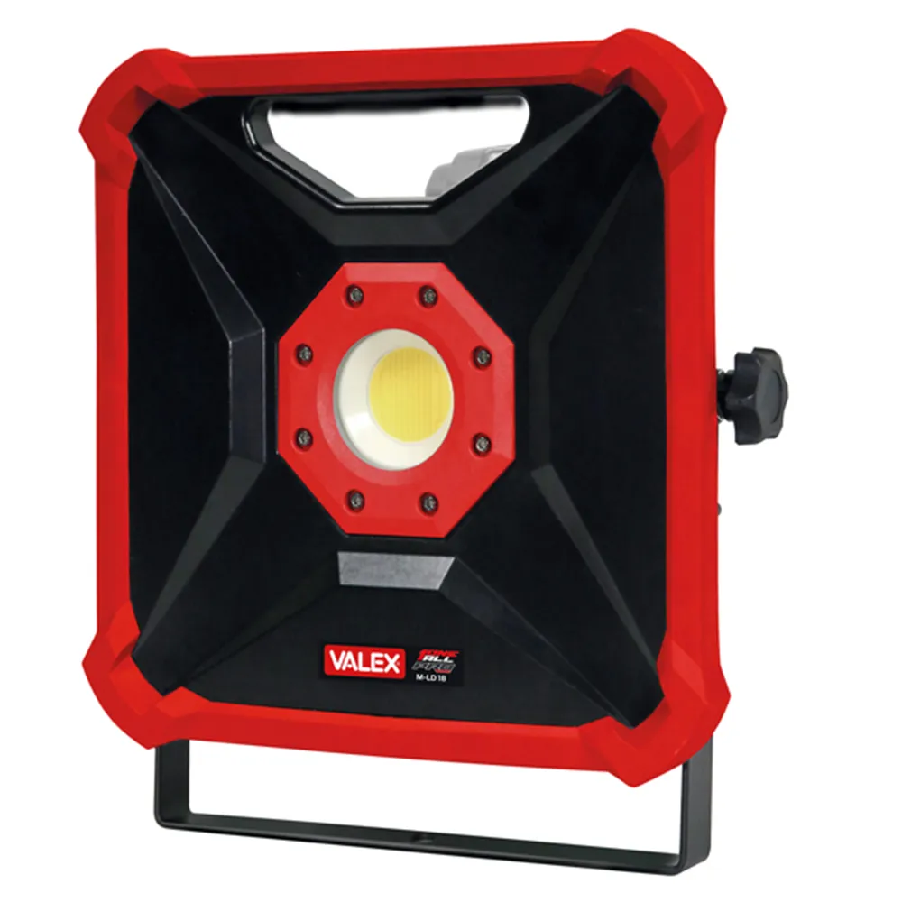 Faro LED a Batteria M-LD 18 Valex - 26x23x7 cm - 18 V - 1152239 (Nero e Rosso)