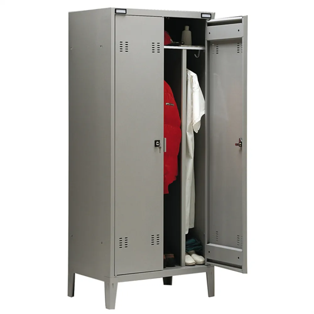 Armadio Spogliatoio in Metallo Tecnical 2 - 2 Posti con Divisorio - 80x47x180 cm - C2-SP-G (Grigio)