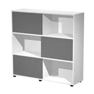 Libreria Media Essence Artexport - 3 Ante Scorrevoli - 120x35x116 cm - 17065/3T (Bianco e Antracite)