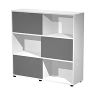 Libreria Media Essence Artexport - 3 Ante Scorrevoli - 120x35x116 cm - 17065/3T (Bianco e Antracite)