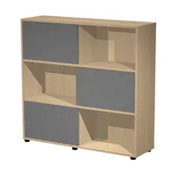 Libreria Media Essence Artexport - 3 Ante Scorrevoli - 120x35x116 cm - 17065/CT (Rovere e Antracite)