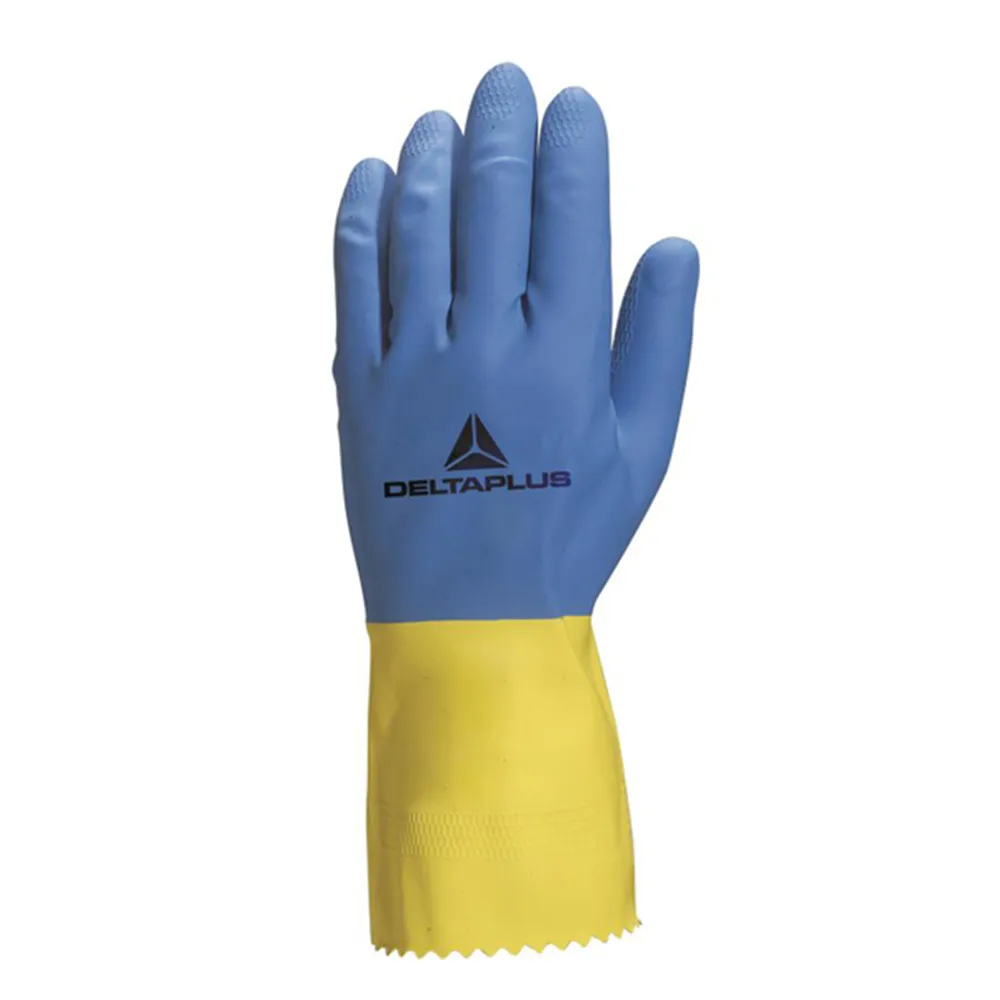 Guanti da Lavoro Industriale Duocolor 330 Delta Plus - Taglia 8/9 - VE330BJ08 (Blu e Giallo) Guanti da Lavoro Industriale Duocolor 330 Delta Plus - Taglia 8/9 - VE330BJ08 (Blu e Giallo)