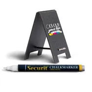Lavagna da Tavolo Segnaposto Securit - 5x8,5 cm - TAG-SBS-WT (Nero Conf. 5)
