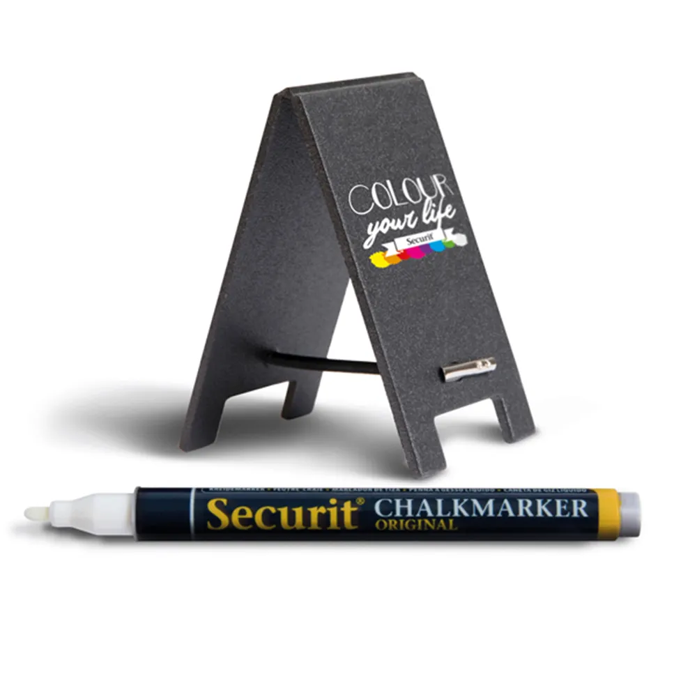 Lavagna da Tavolo Segnaposto Securit - 5x8,5 cm - TAG-SBS-WT (Nero Conf. 5)