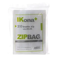 Sacchetto con Chiusura a Zip Ikona+ - 20x30 cm - 1801 (Trasparente Conf. 300)