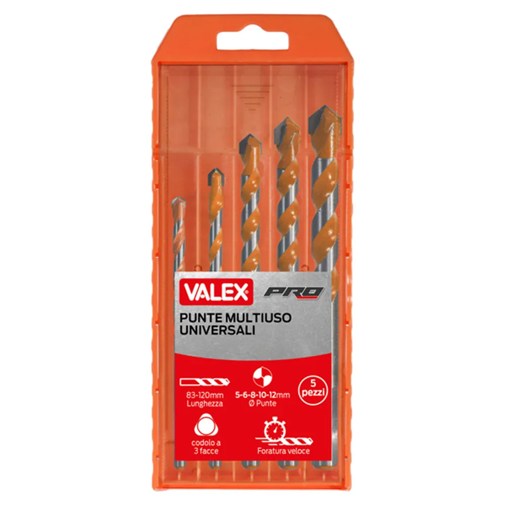 Punte Trapano Multiuso Valex - Misure Assortite - 1461161 (Conf. 5)