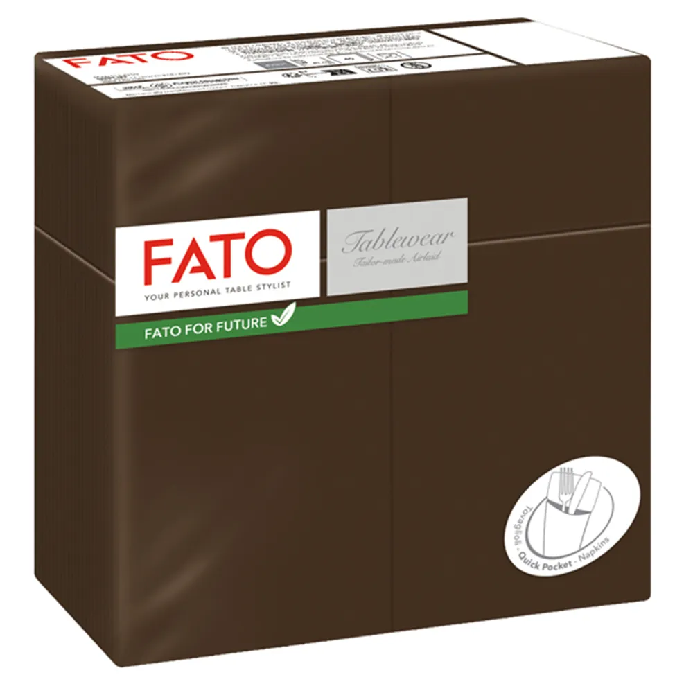 Quick Pocket Linea Airlaid Fato - 40x40 cm - 88480301 (Cacao Conf. 50)