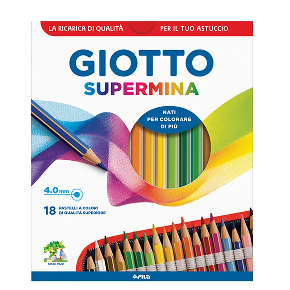 Matite Colorate Supermina Giotto Fila - 3,8 mm - 237900 (Assortiti Conf. 18)
