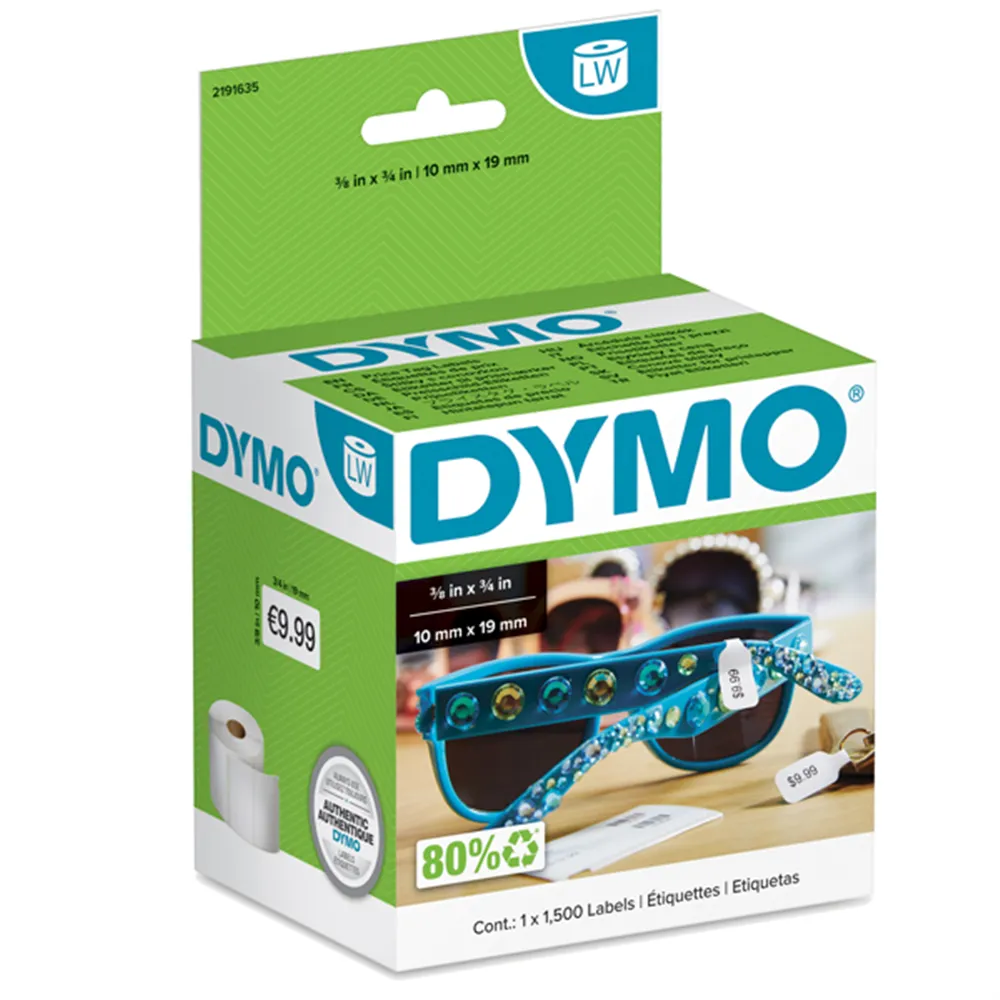 Etichette Originali Dymo 2191635 - 10x19 mm - Per Gioielli (Bianco Conf. 1500)