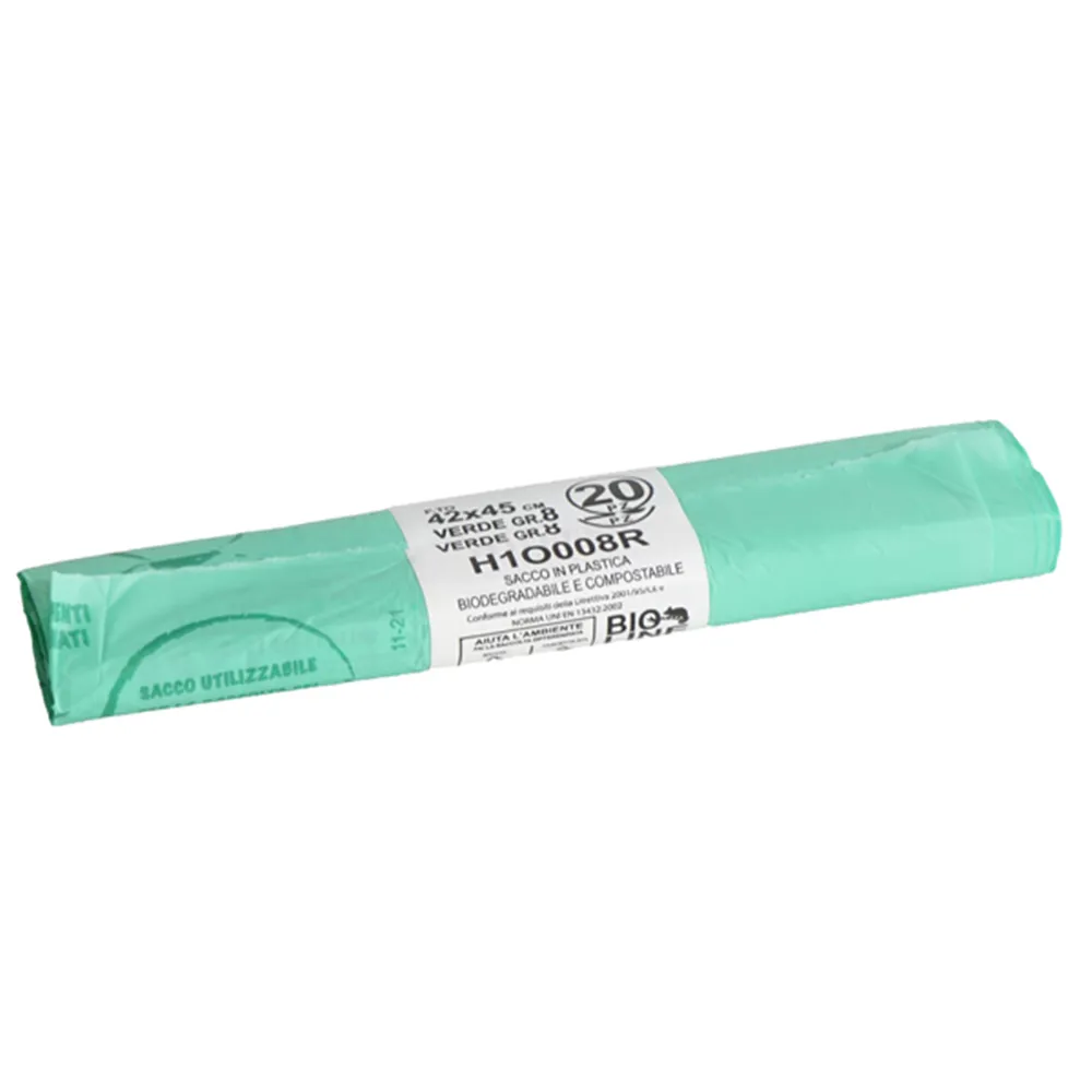 Sacco Immondizia Bio - 42x45 cm - 10 Litri - H1O008R (Verde Conf. 20)