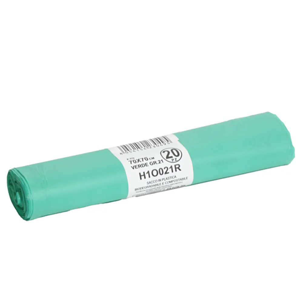 Sacco Immondizia Bio - 70x70 cm - 70 Litri - H1O021R (Verde Conf. 20)