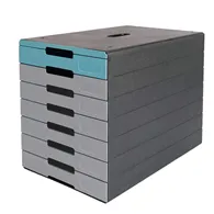 Cassettiera da Scrivania Idealbox Pro 7 Durable - 7 Cassetti - 36,5x32,2x25 cm - 7763-06 (Grigio e Azzurro)