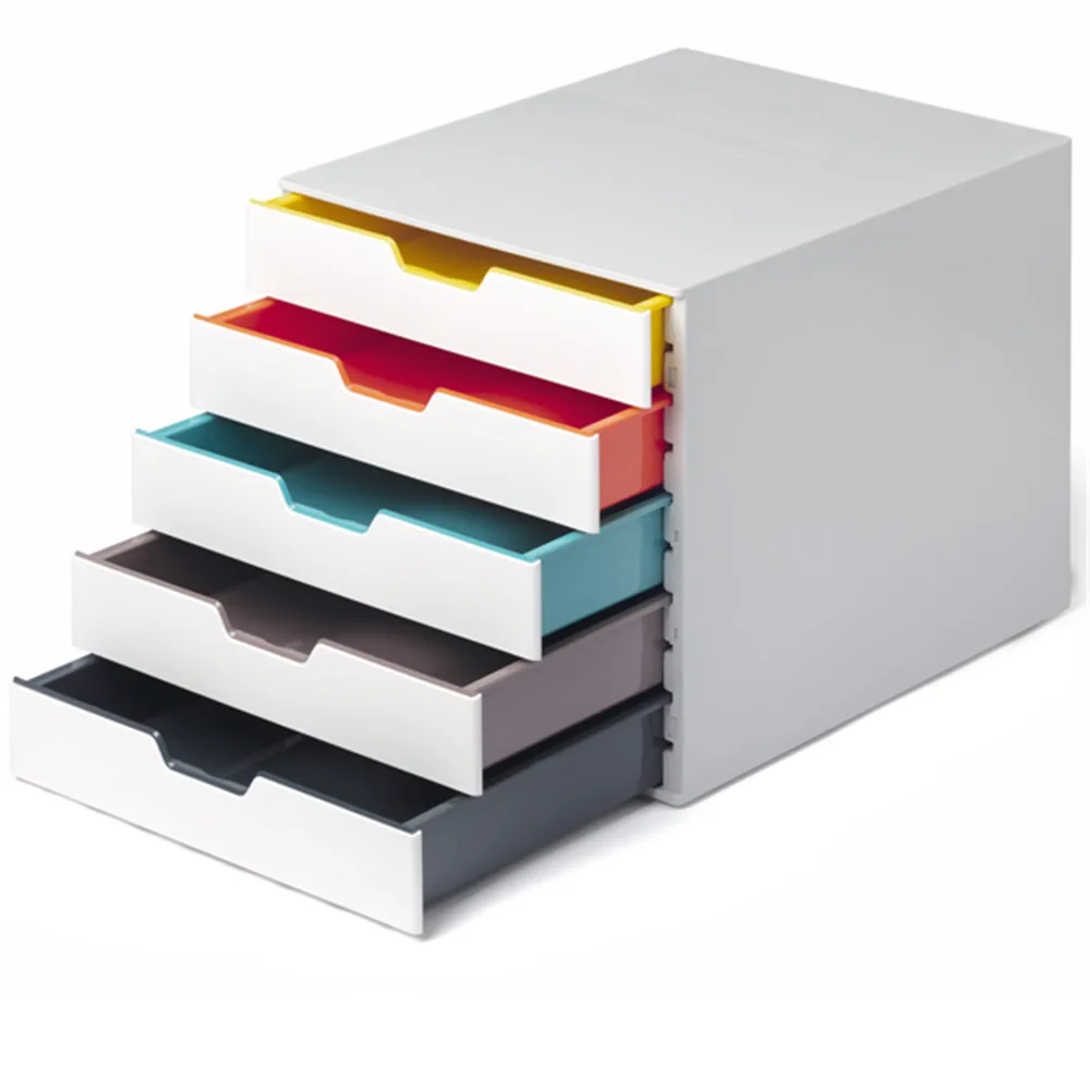 Cassettiera da Scrivania Varicolor Mix 5 Durable - 5 Cassetti - 28x29,2x36,5 cm - 7625-27 (Bianco Ghiaccio)