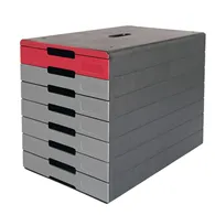 Cassettiera da Scrivania Idealbox Pro 7 Durable - 7 Cassetti - 36,5x32,2x25 cm - 7763-03 (Grigio e Rosso)