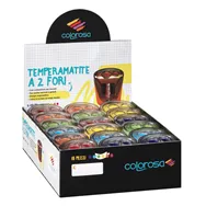 Temperamatite con Contenitore Colorosa Riplast - 2 Fori - 360280 (Assortiti Conf. 18)