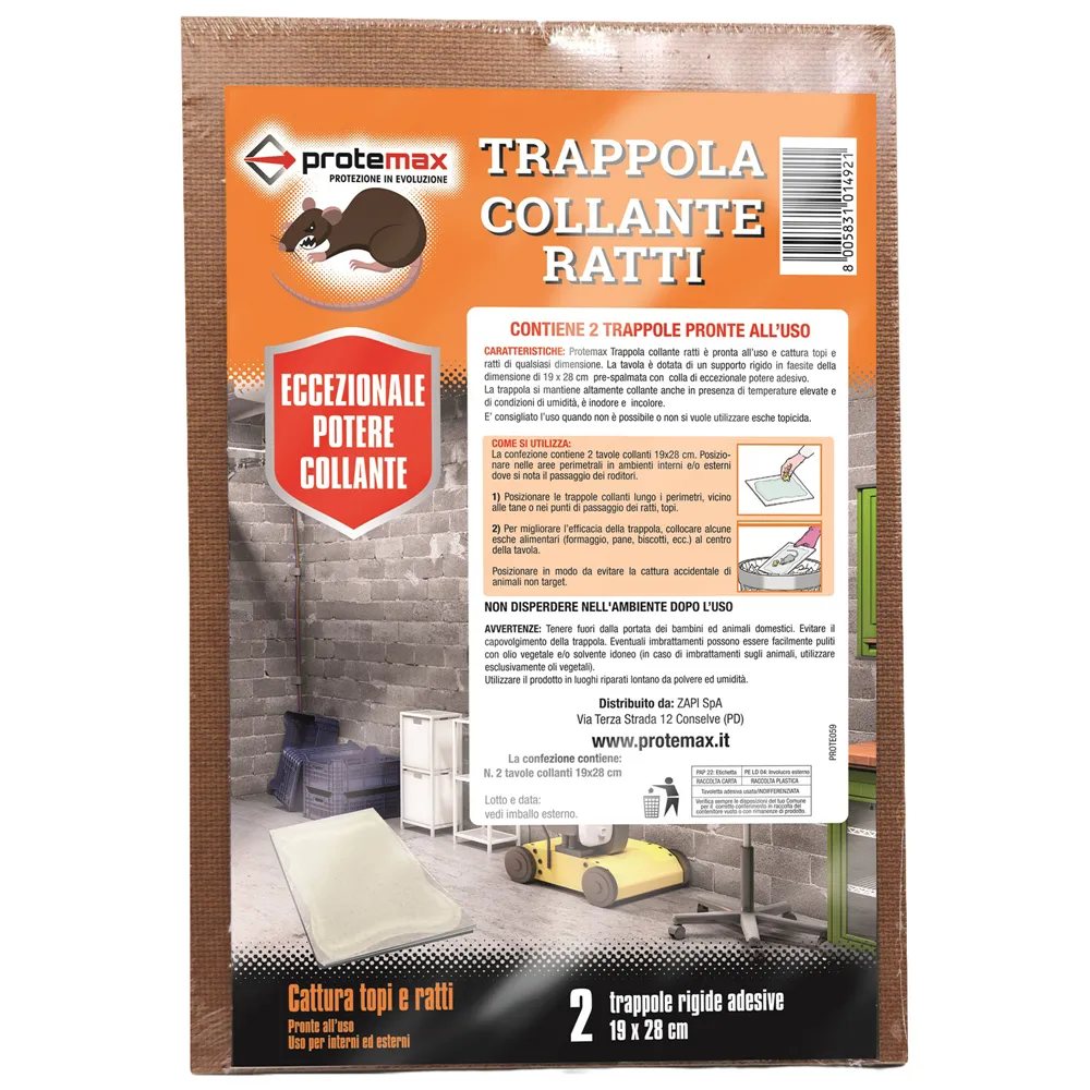 Trappola Collante per Topi e Ratti Protemax - 19x28 cm - PROTE059 (Conf. 2)