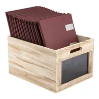 Cassetta Portamenù in Legno con Lavagna Securit - 21x33x24,2 cm - CR-CB (Marrone)