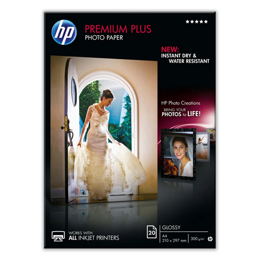 Carta Fotografica Premium Plus HP CR672A - A4 - 300 g - Lucida (Conf. 20)