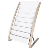 Portariviste da Terra Alba - 8x2 Tasche - 58x50x93 cm - DDEXPO8W-BC (Legno e Bianco)