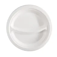 Piatto Piano a 2 Scomparti SignorBio - 23 cm - BPC005BIO50B (Bianco Conf. 50)