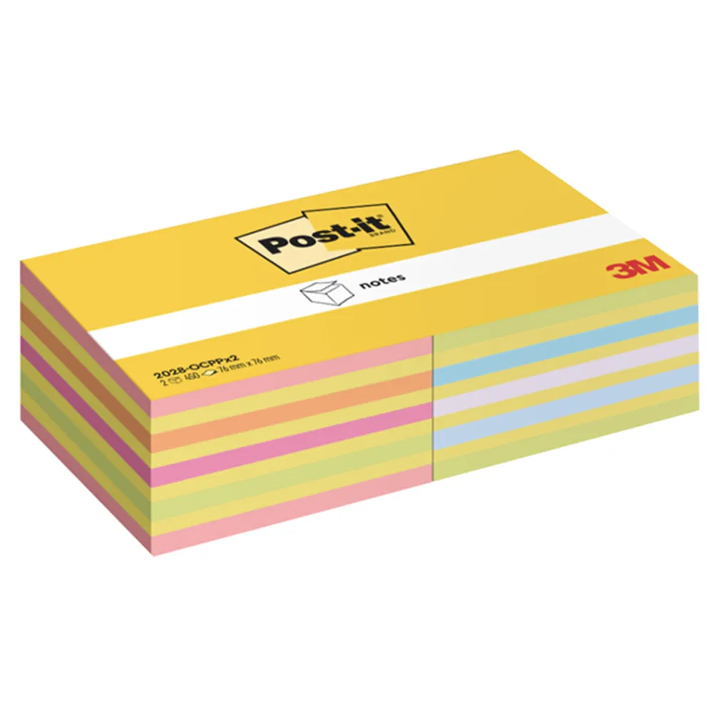 Post-it Notes 2028-0CPPX2 3M - 76x76 mm - 7100321423 (Neon e Pastello Conf. 2)