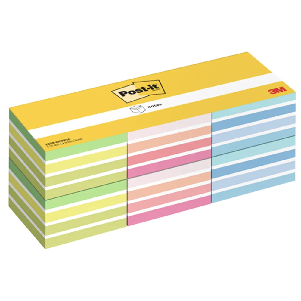 Post-it Notes 2028-0CPPX6 3M - 76x76 mm - 7100321804 (Neon e Pastello Conf. 6)