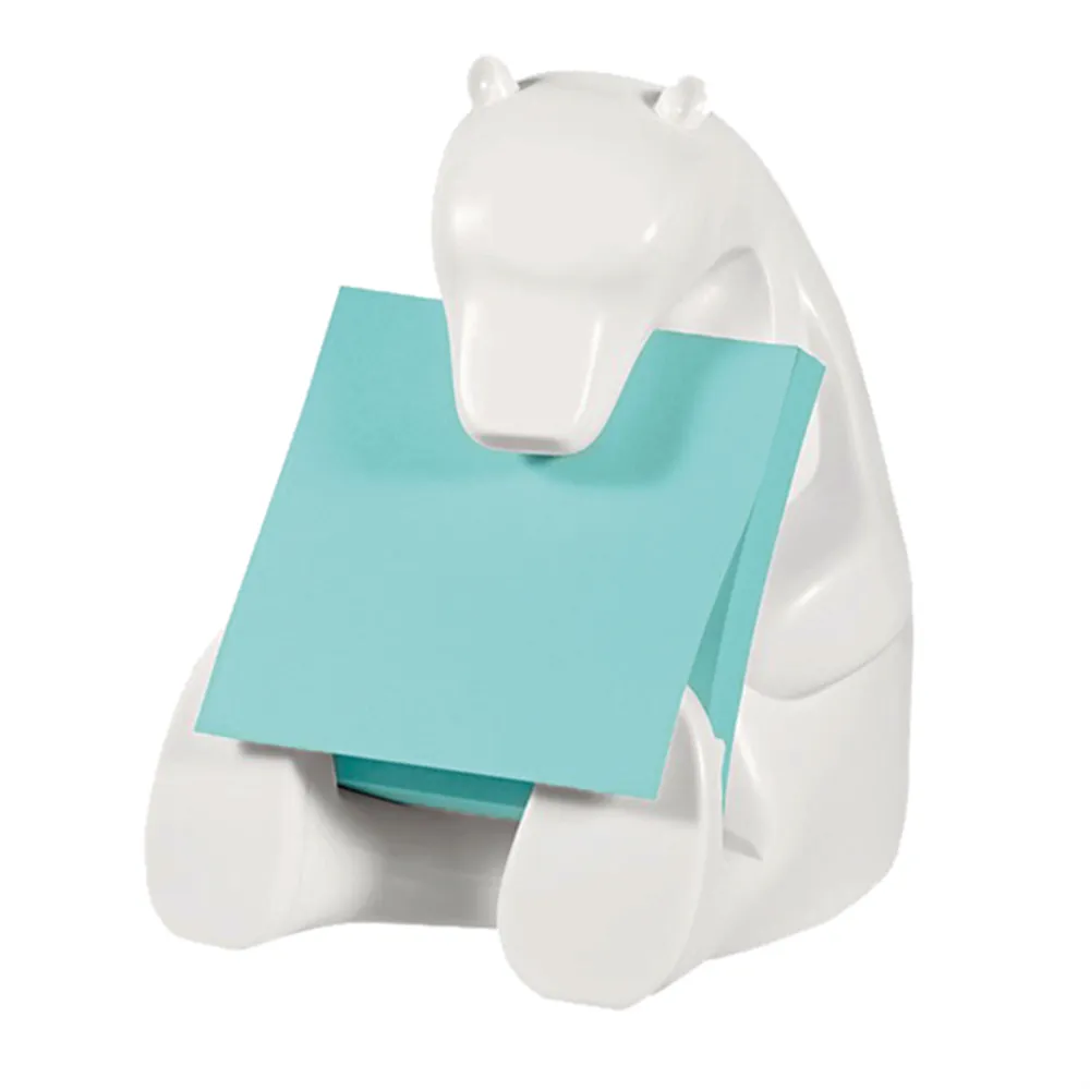 Dispenser per Post-it Super Sticky Z-Notes BEAR-330 3M - 76x76 mm - 7100285519 (Orso Bianco)