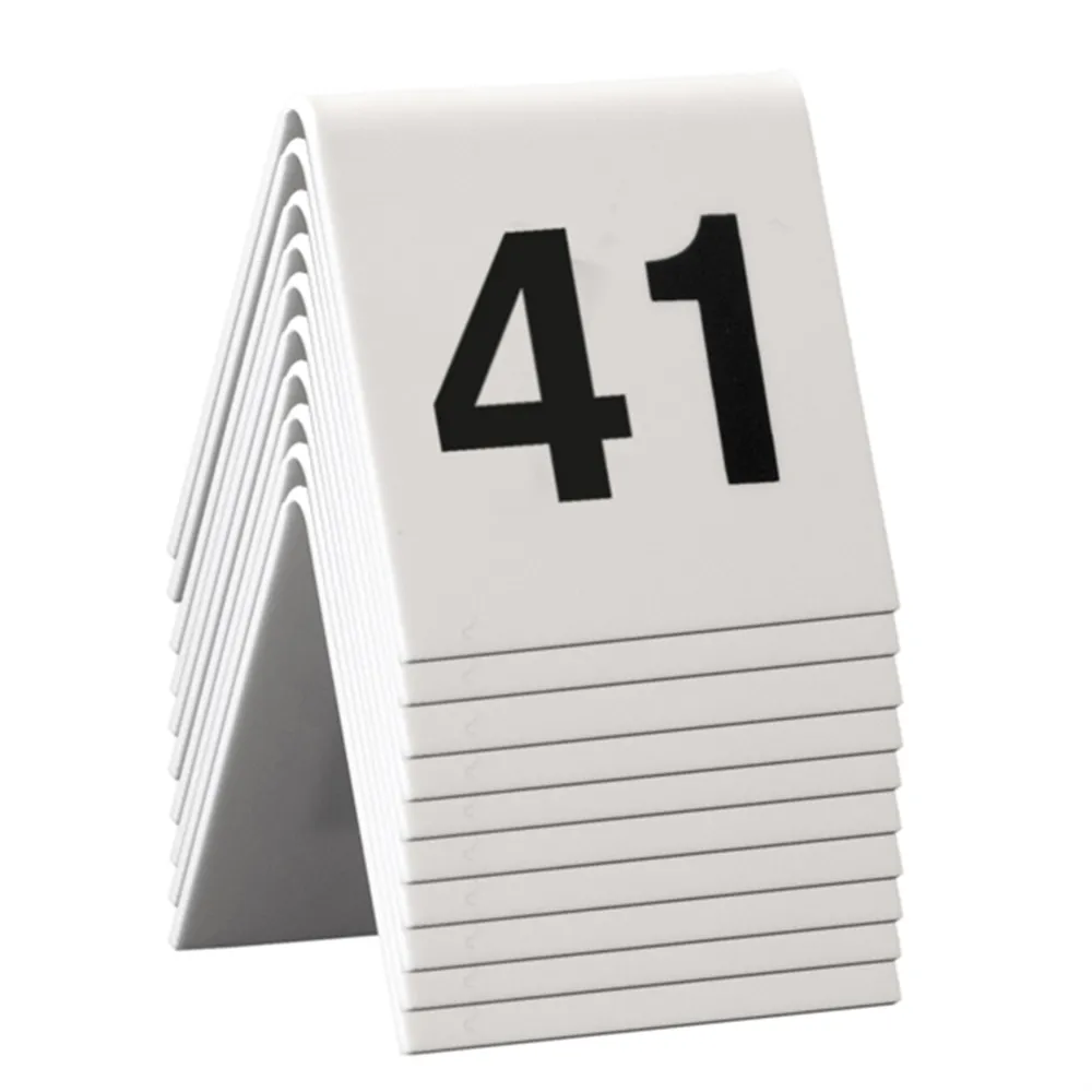 Set Segnaposto Securit - Numeri da 41 a 50 - TN-41-50-WT (Conf. 10)