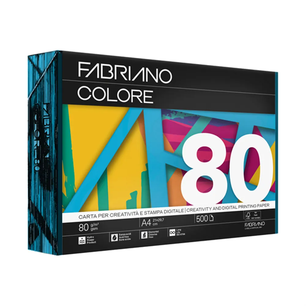 Carta Colorata Colore Fabriano - A4 - 80 g - 76021297 (Fucsia Forte Conf. 500)