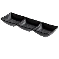 Vassoietto a 3 Scomparti in Melamina Leone - 27x9x3,5 cm - T8204 (Nero)