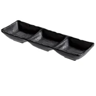 Vassoietto a 3 Scomparti in Melamina Leone - 27x9x3,5 cm - T8204 (Nero)