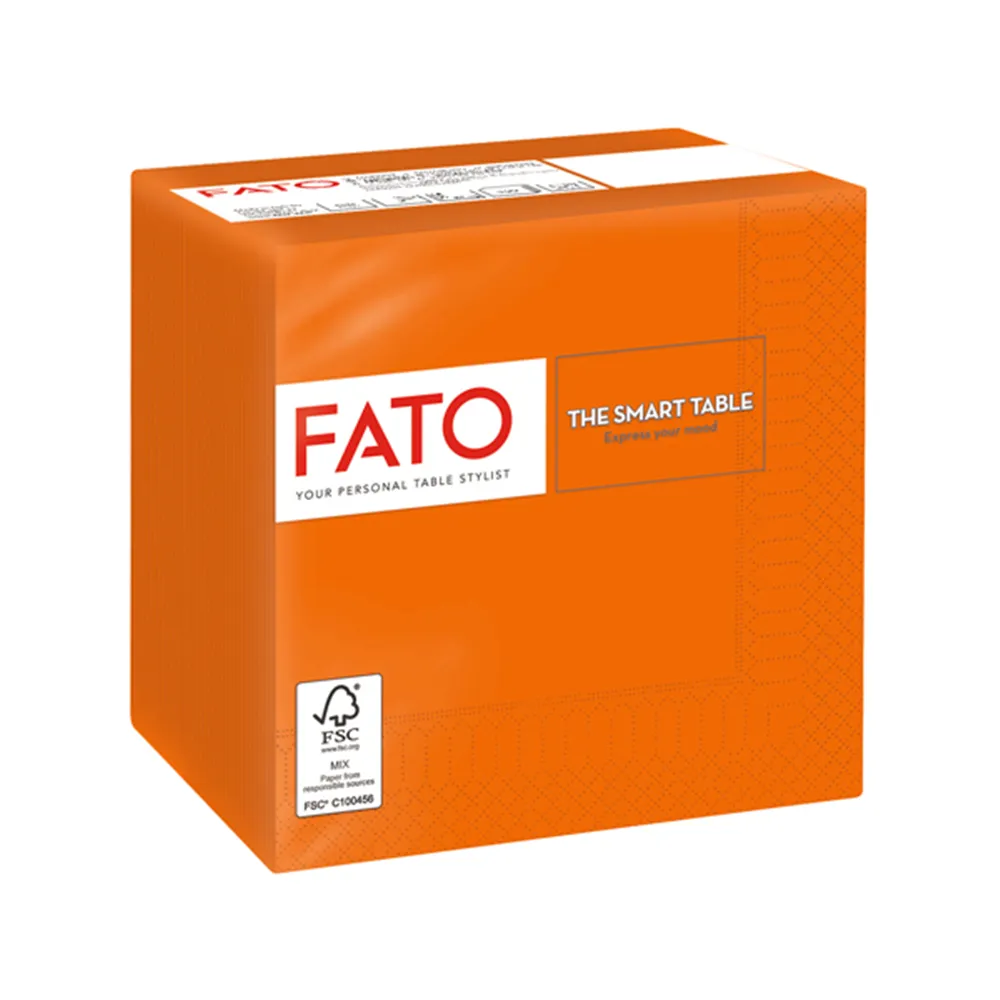 Tovaglioli in Carta Fato - 24x24 cm - 2 Veli - 82544003 (Arancio Conf. 100)