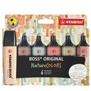 Evidenziatore Boss Nature Colors Stabilo - 2-5 mm - 70/6-2-2 (Assortiti Conf. 6)