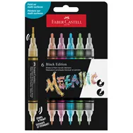 Marcatore Permanente Shake&Paint Faber Castell - Doppia Punta Tonda - 1 e 3 mm - 285517 (Assortiti Conf. 6)