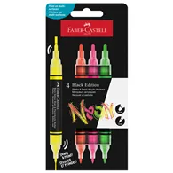 Marcatore Permanente Shake&Paint Faber Castell - Doppia Punta Tonda - 1 e 3 mm - 285505 (Assortiti Neon Conf. 4)