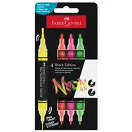 Marcatore Permanente Shake&Paint Faber Castell - Doppia Punta Tonda - 1 e 3 mm - 285505 (Assortiti Neon Conf. 4)