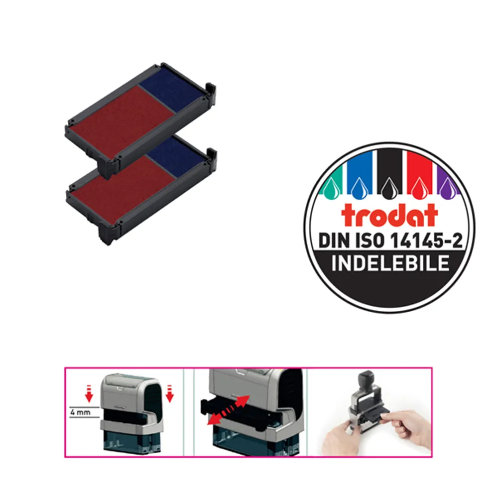 Tamponcino di Ricambio per Timbri Printy 6/4912 Trodat - 6/4912-2 (Blu e Rosso Conf. 2) Tamponcino di Ricambio per Timbri Printy 6/4912 Trodat - 6/4912-2 (Blu e Rosso Conf. 2)