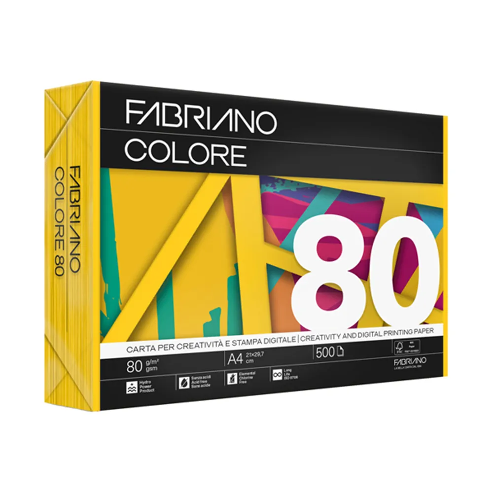 Carta Colorata Colore Fabriano - A3 - 80 g - 74629742 (Giallo Forte Conf. 250)
