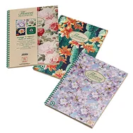 Quaderno Spiralato Nature Flowers Pigna - A4 - Quadretti 5 mm senza Margini - 0215124T5 (Assortiti Conf. 3)
